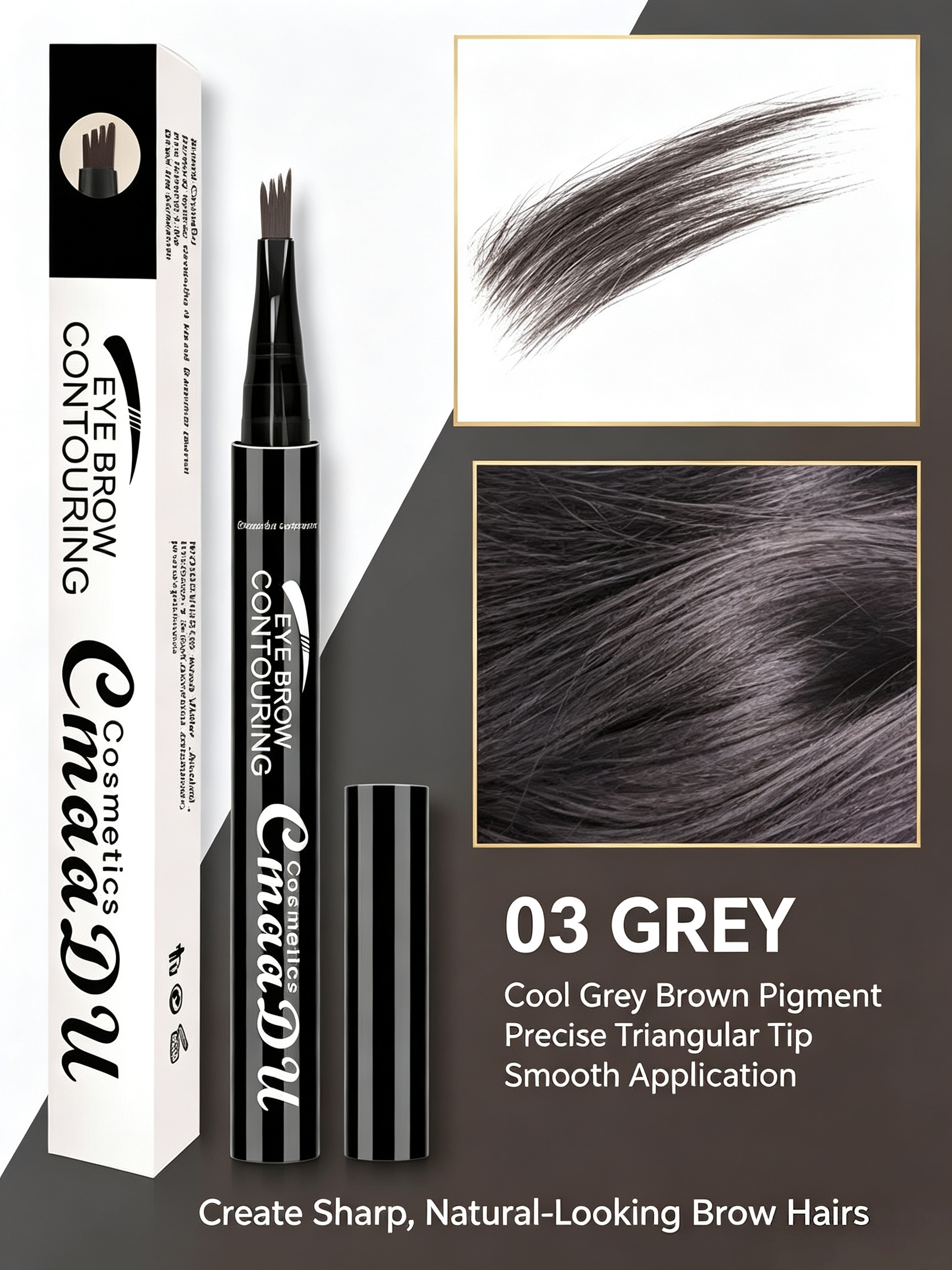 Grey Liquid Eyebrow Pen - Hair Stroke Definition