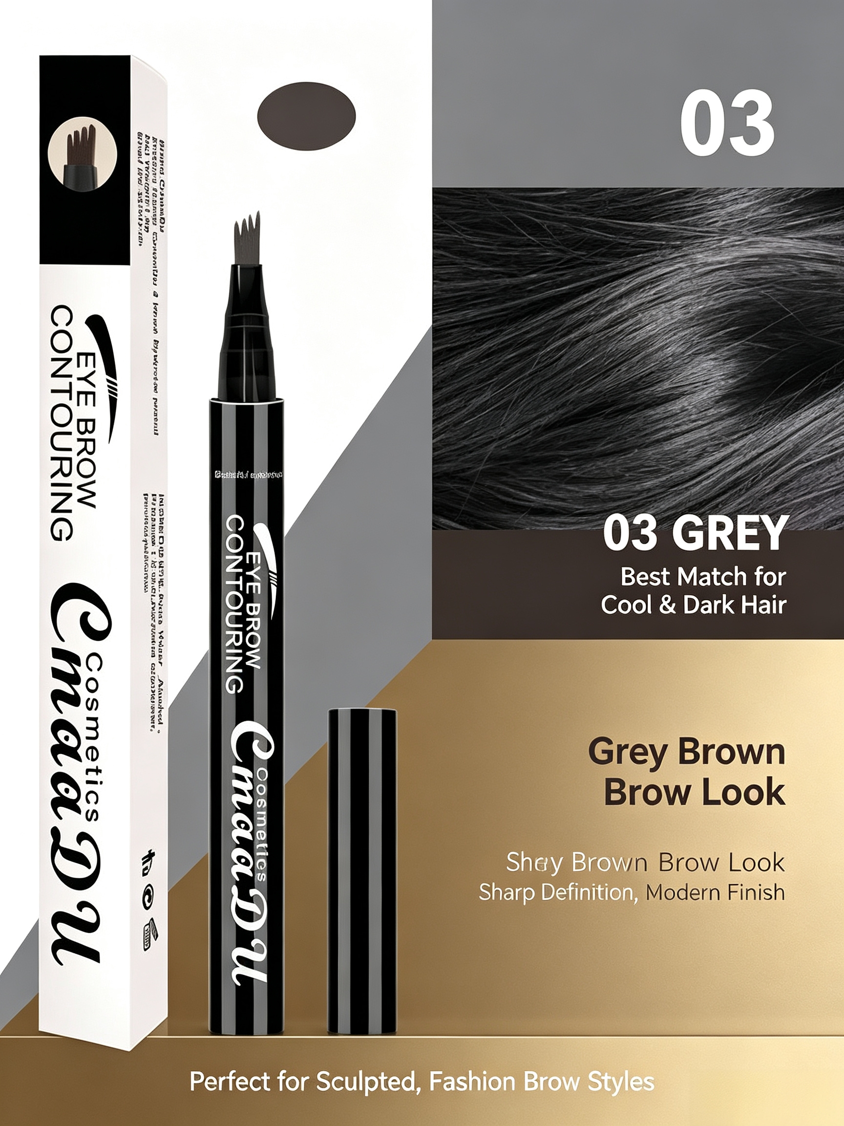 Grey Liquid Eyebrow Pen - Hair Stroke Definition