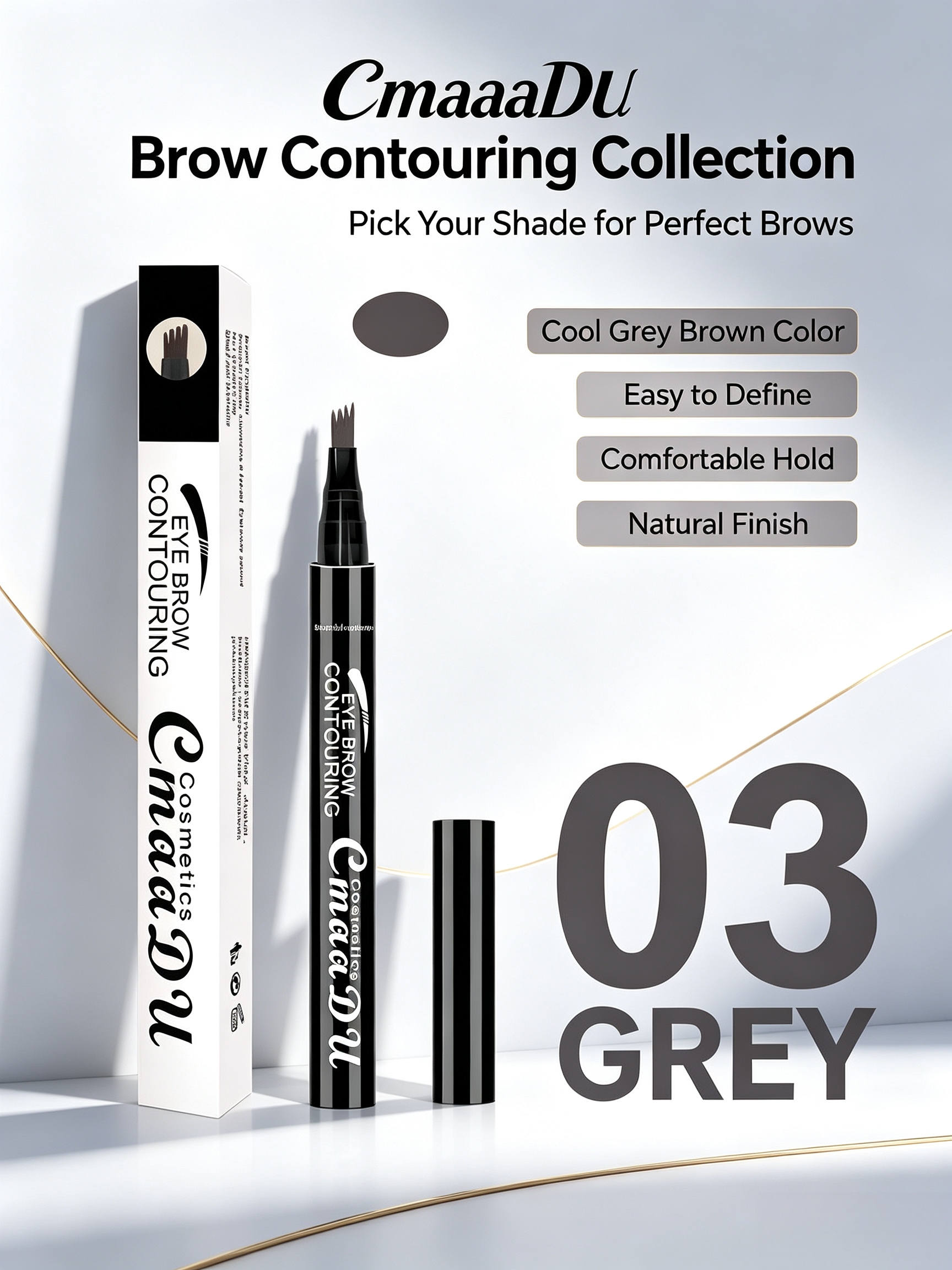 Grey Liquid Eyebrow Pen - Hair Stroke Definition