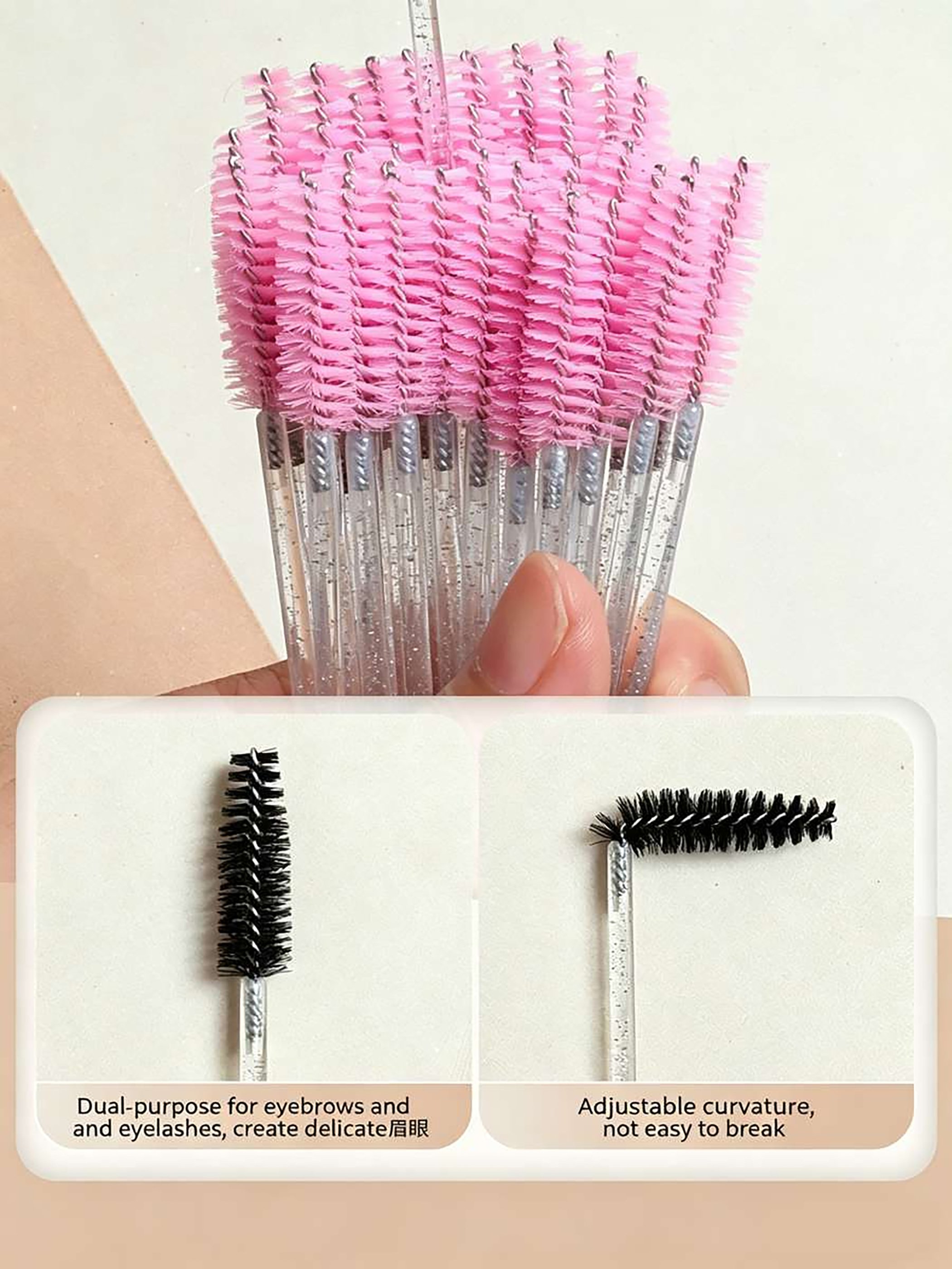 Pink Disposable Eyelash Brushes