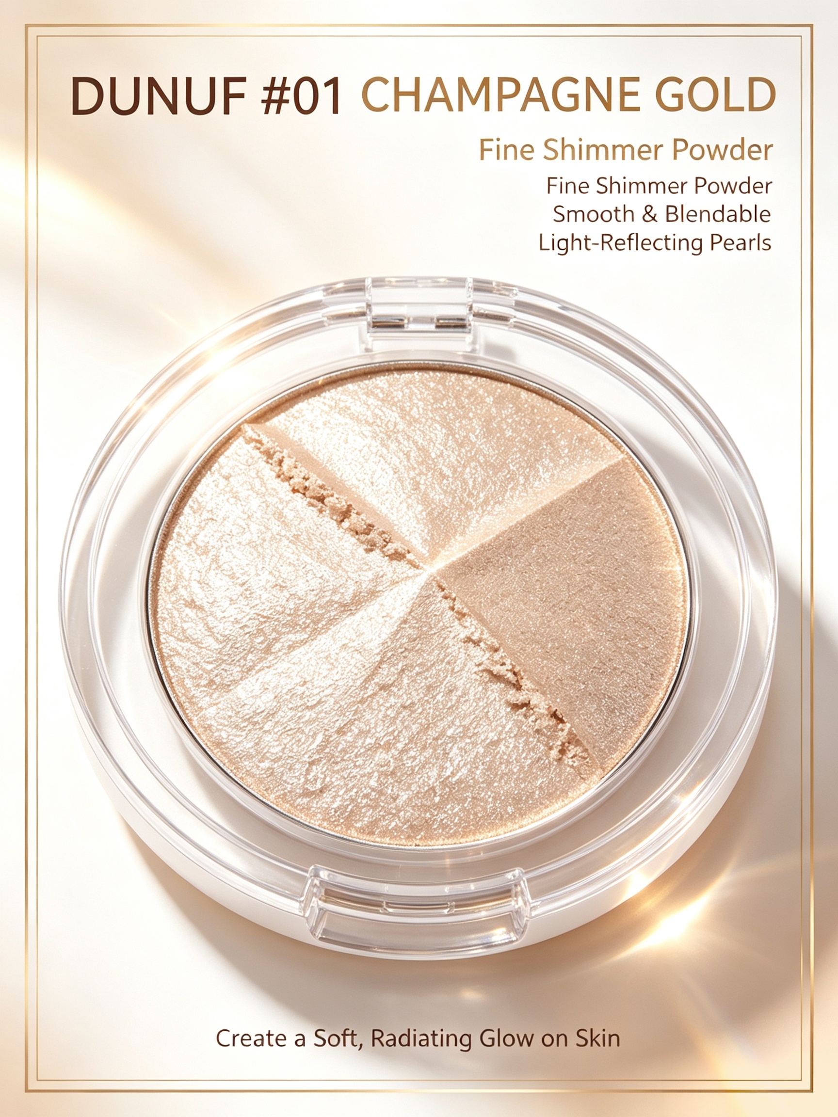 Champagne Glow Face and Body Highlighter - 01 Fine Shimmer for Radiant Skin