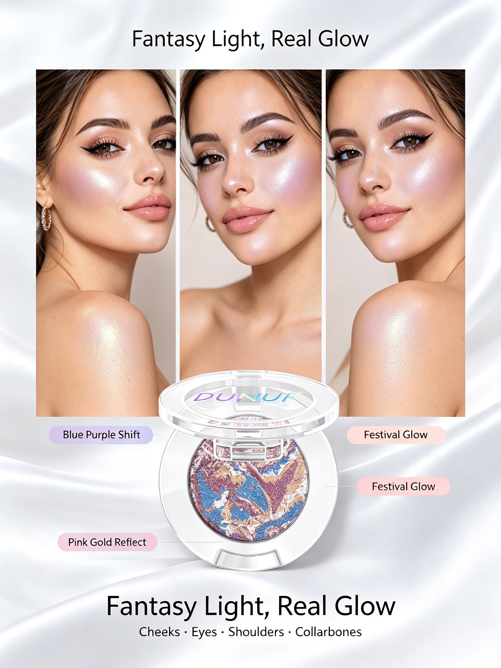 Multi-Chrome Shifting Blue Purple Aurora Highlighter 05 - Radiant Glow