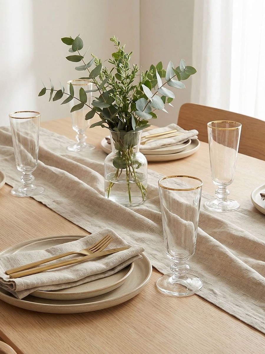 Rakle 4 - Piece Short Stem Glass Set 180ml, Gold, Glassware For Dining Table Water Juice And Guest Serving
