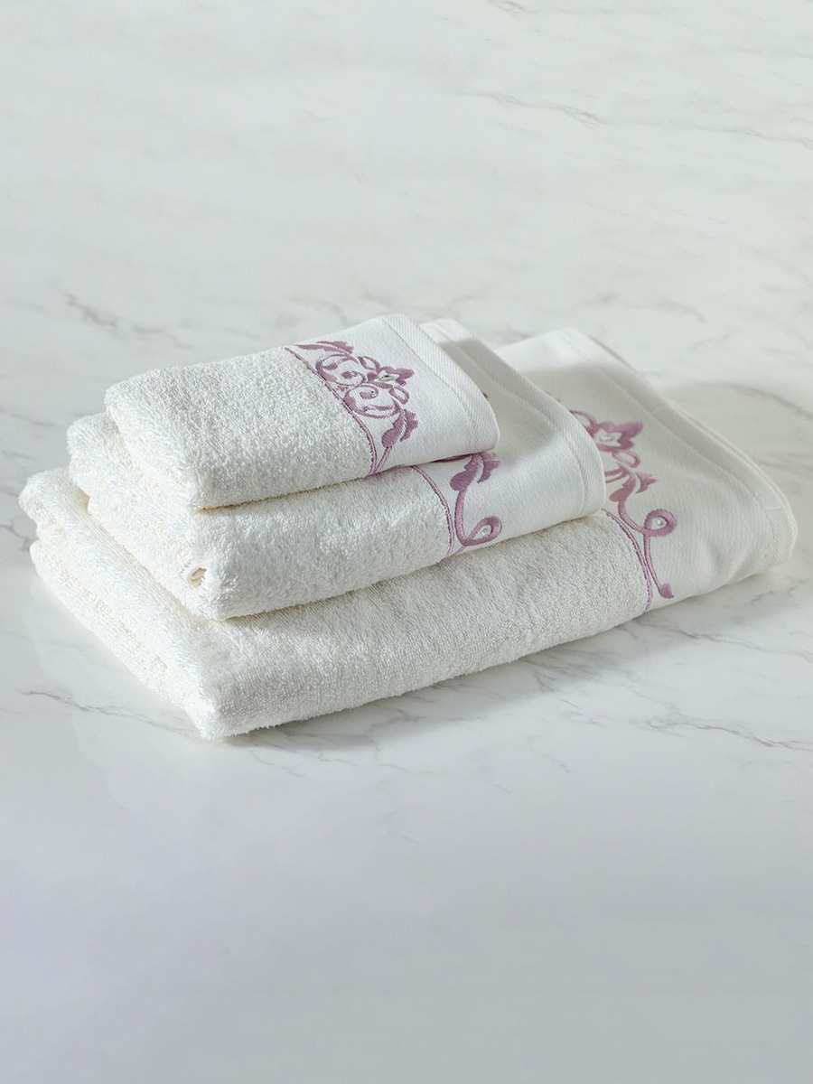 Naomi 3-Piece Towel Set 30x5cm, 50x90cm, 70x140cm Cream