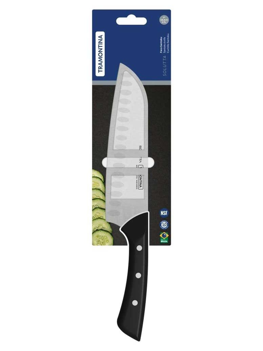 Tramontina 7 Inch Cooks Knife Solutta - 24256107, Multi Color, Stainless steel, For Bedrooms, Living Areas, Kitchens