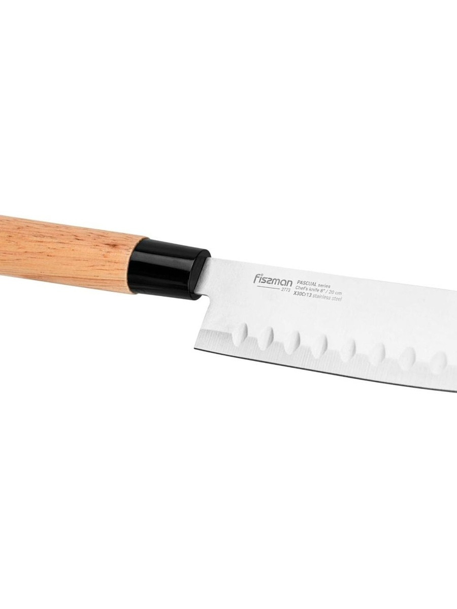Fissman 6 - Piece Kitchen Knife Set with Wooden Block, Stainless Steel Pascual Series, Brown, For Indoor Spaces, Home Organization