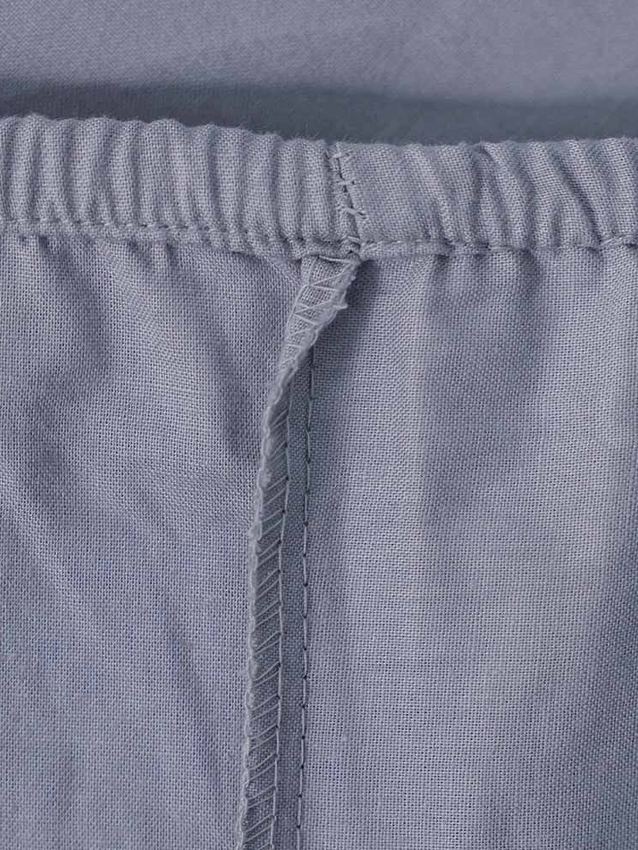 Bliss 3 - Piece Cotton Super King Fitted Sheet Set - Grey-200x200 + 35 cm, 50x75cm, 100% Cotton - 144 Tc