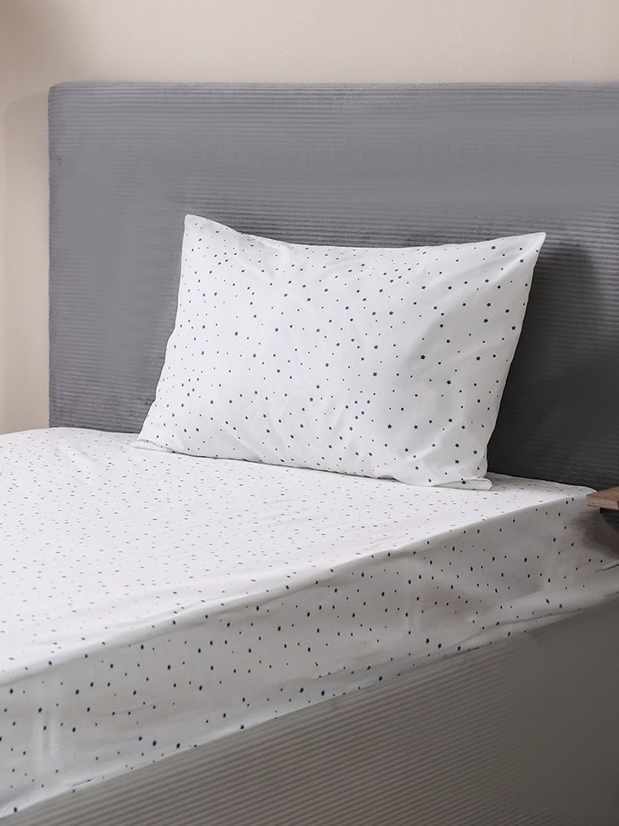 Dreamz Star Cotton Digital Printed Fitted Sheet With 1 Pillow Case-90x200+25 cm, Multi Color, 100% Polyester