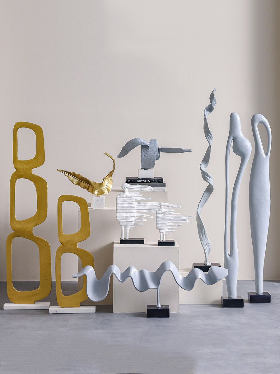 Stark Metal Leaf Sculpture 37x8X36cm, Grey, Aluminium, Decorative Figurine For Tabletop Shelf Console And Home Styling, Product Code 290102100348