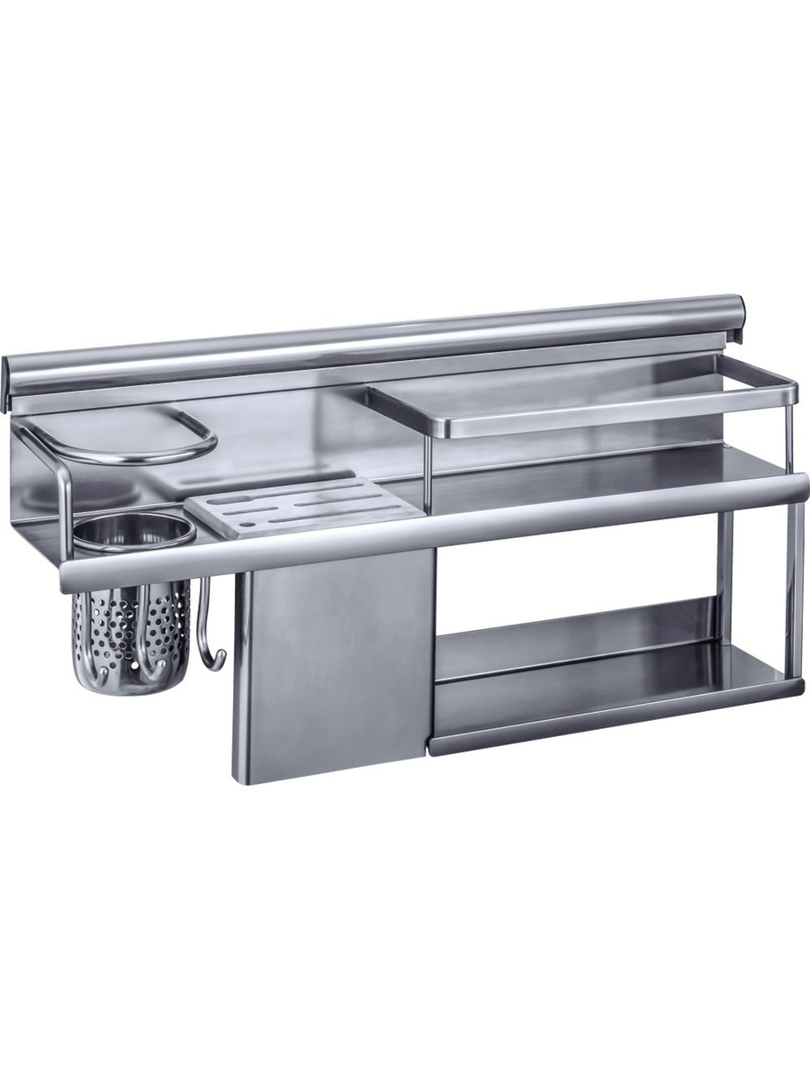 Milano Luxe Duoline Kitchen Rack Pro Bm030, Persian Grey, Stainless Steel, Bathroom Corner Shelf For Shower Storage Toiletries And Accessories