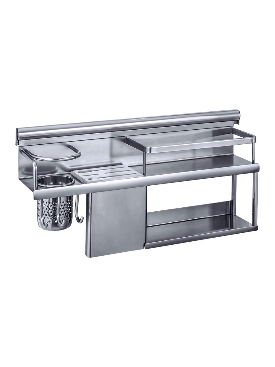 Milano Luxe Duoline Kitchen Rack Pro Bm030, Persian Grey, Stainless Steel, Bathroom Corner Shelf For Shower Storage Toiletries And Accessories