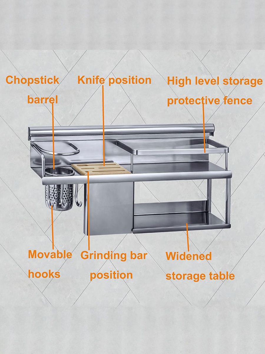 Milano Luxe Duoline Kitchen Rack Pro Bm030, Persian Grey, Stainless Steel, Bathroom Corner Shelf For Shower Storage Toiletries And Accessories