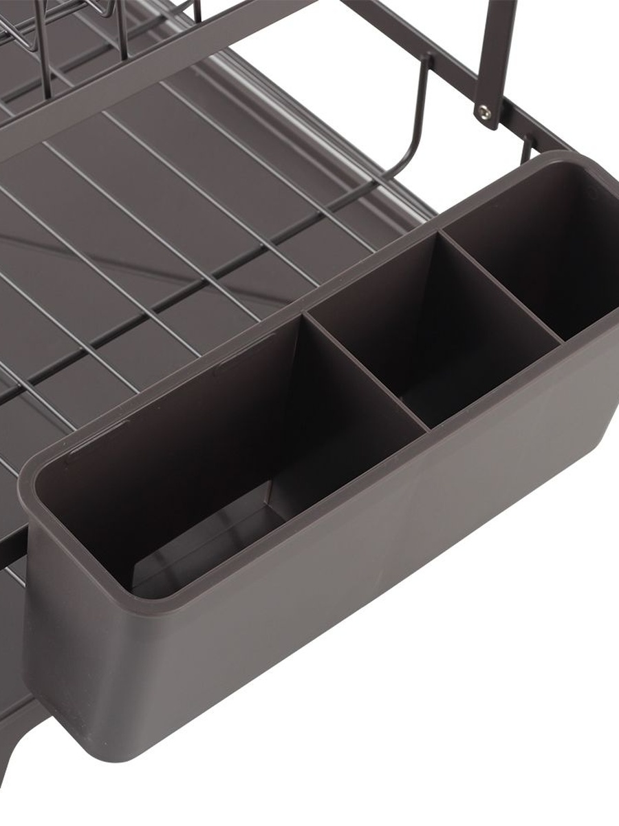 Chef'S Delight Bistro Bliss 2 - Tier Dish Rack Set-48x32x30cm, Brown, Metal, Dish Drying Rack For Kitchen Countertop Plates Cups And Utensils