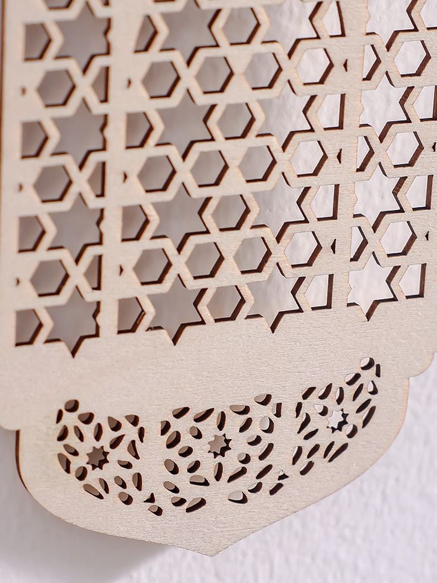 Afreen Wood Cutwork Lantern Decor - 11.8x0.3x20cm