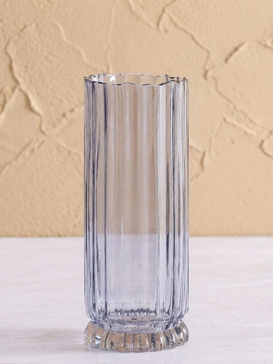 Mirabella Glass Vase 10x10x25.5cm - Grey
