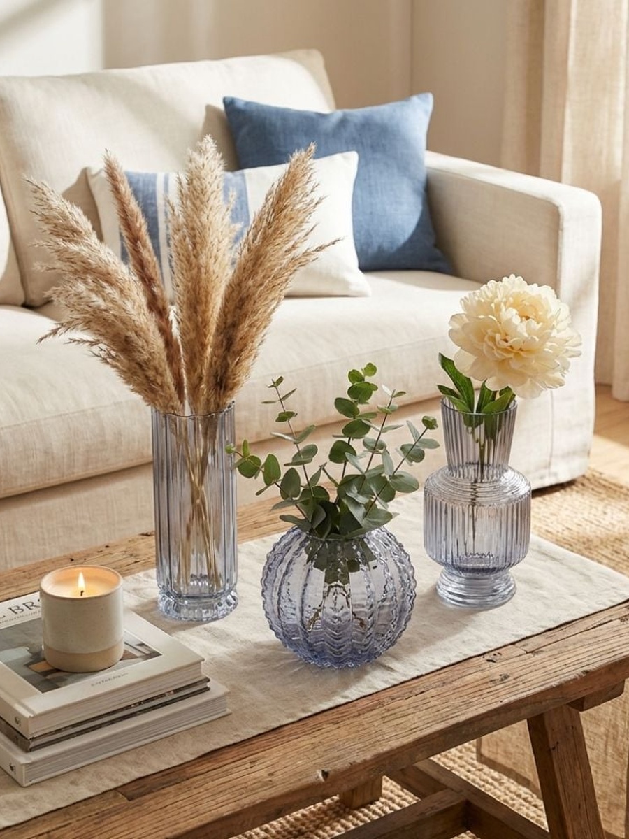 Mirabella Glass Vase 10x10x25.5cm - Grey