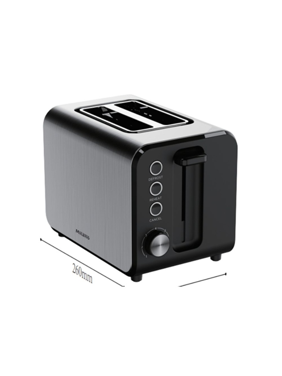 Toaster ml - 2L20W 800 - 950W Silver, Black and Silver, Metal Body