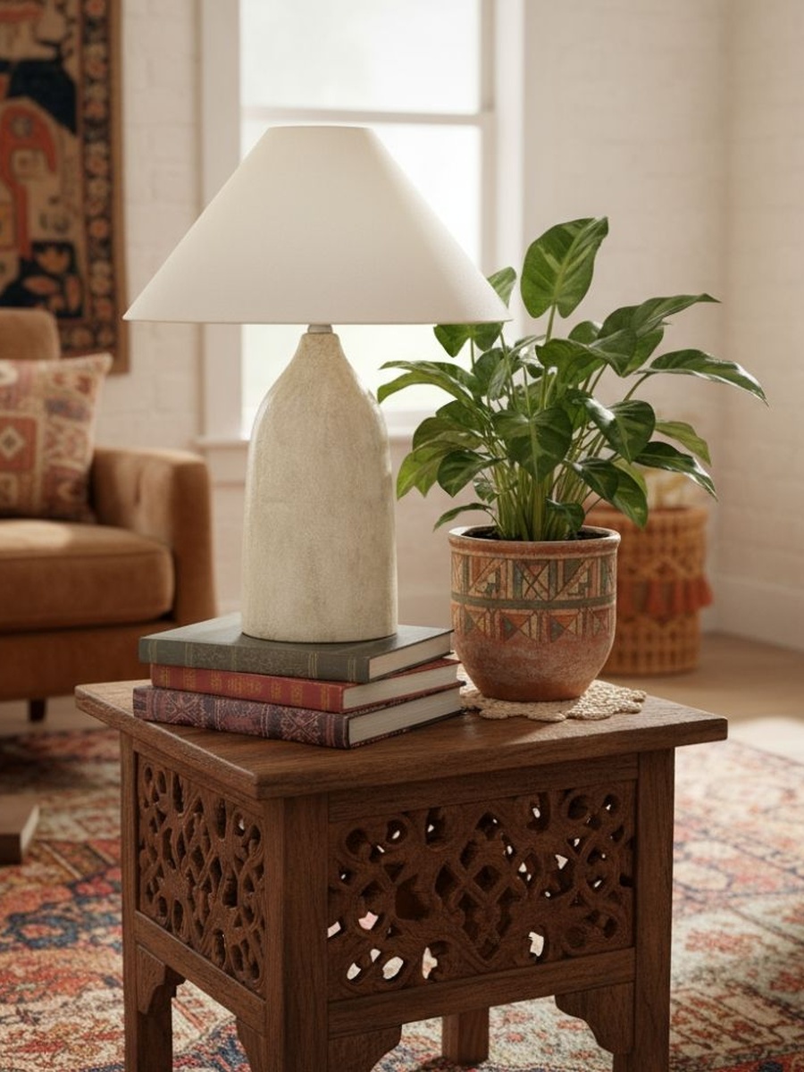 Travis Table Lamp - Ceramic - Decorative Finish - H 50 cm