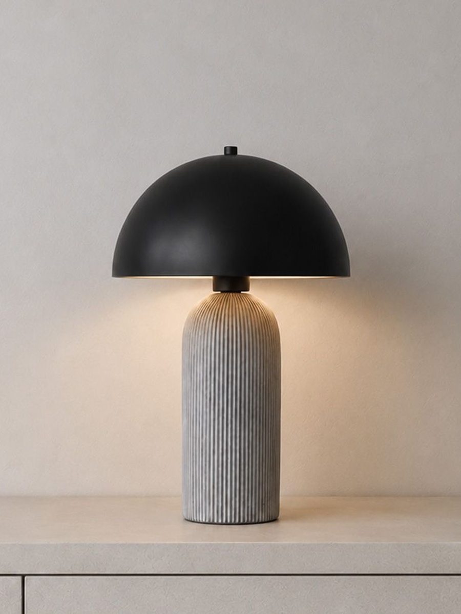 Zora Ceramic Table Lamp-35Cm, Black