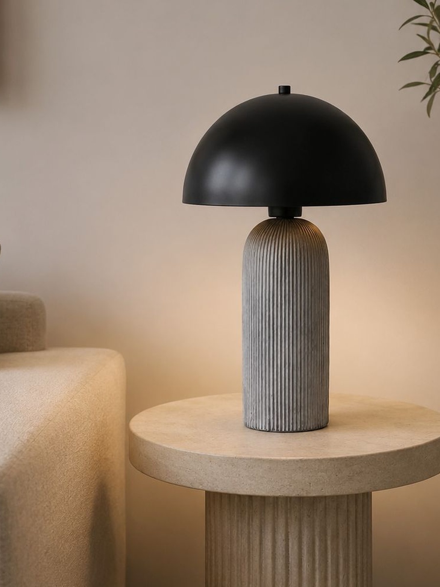 Zora Ceramic Table Lamp-35Cm, Black