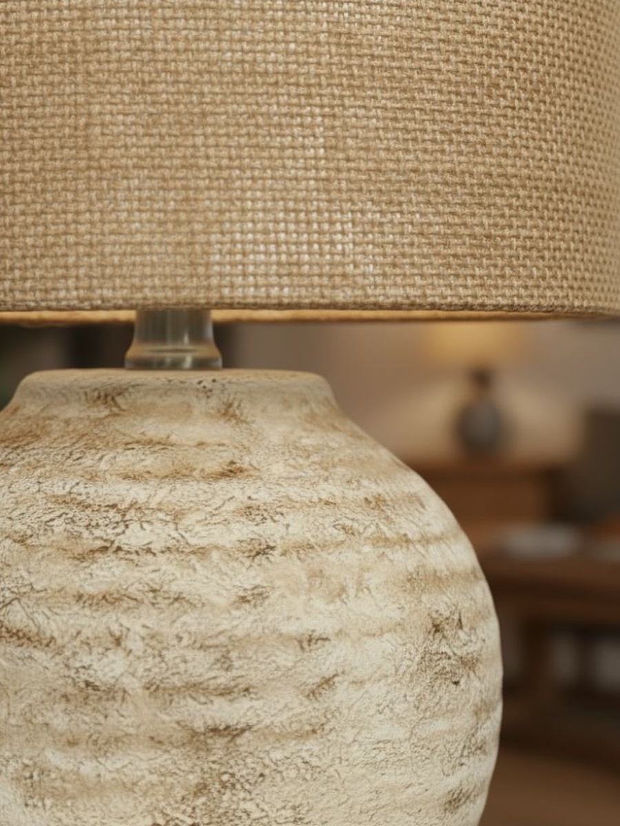 Mabel Ceramic Table Lamp-37Cm, Beige