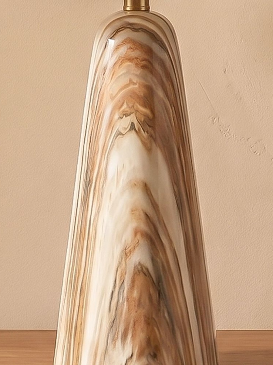 Rosso Marble Table Lamp-47cm, Brown