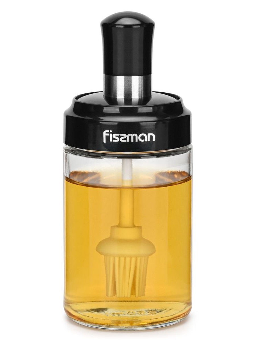 Oil Bottle 250 ml With Silicone Brush (Glass)6423, Clear