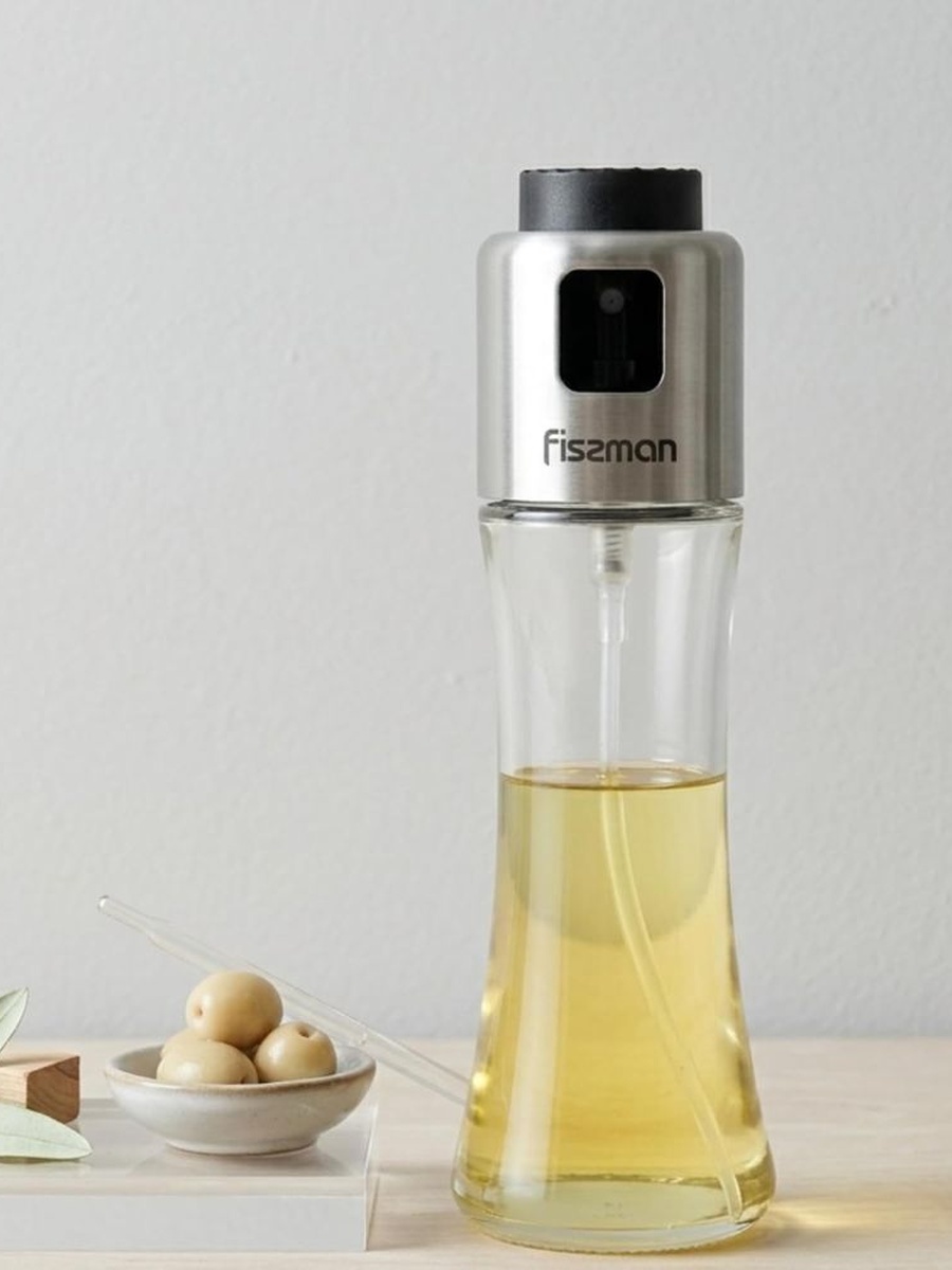 Oil Or Vinegar Bottle 180 ml With Spray (Glass)17617, Clear