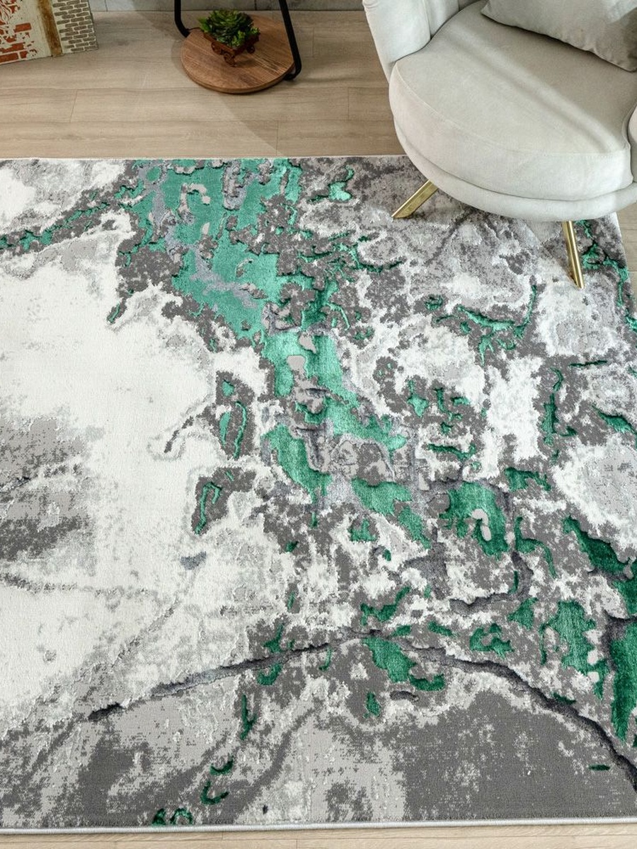 Harmony Modern Distressed Rugs 200x300, Turquoise