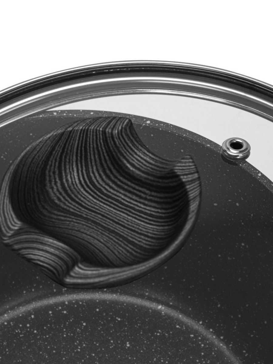 Sauce Pan Angela 16x8cm/1.39 Liter With Glass Lid, Aluminium With Non - Stick, Black
