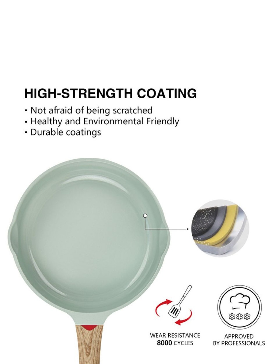 Frying Pan Cameo 28x6cm (Cast Aluminium With Non - Stick Coating) - 10034, Green