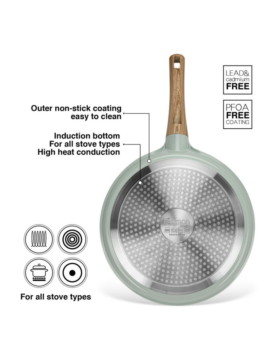 Crepe Pan Cameo 28 cm (Cast Aluminium With Non - Stick Coating) - 10035, Green