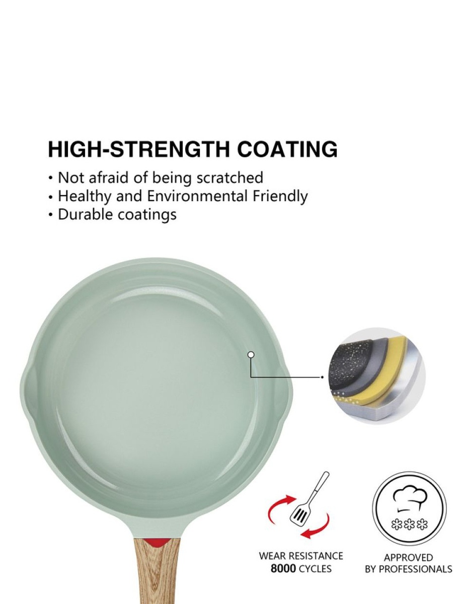 Frying Pan Cameo 24x5cm (Cast Aluminium With Non - Stick Coating) - 10033, Green