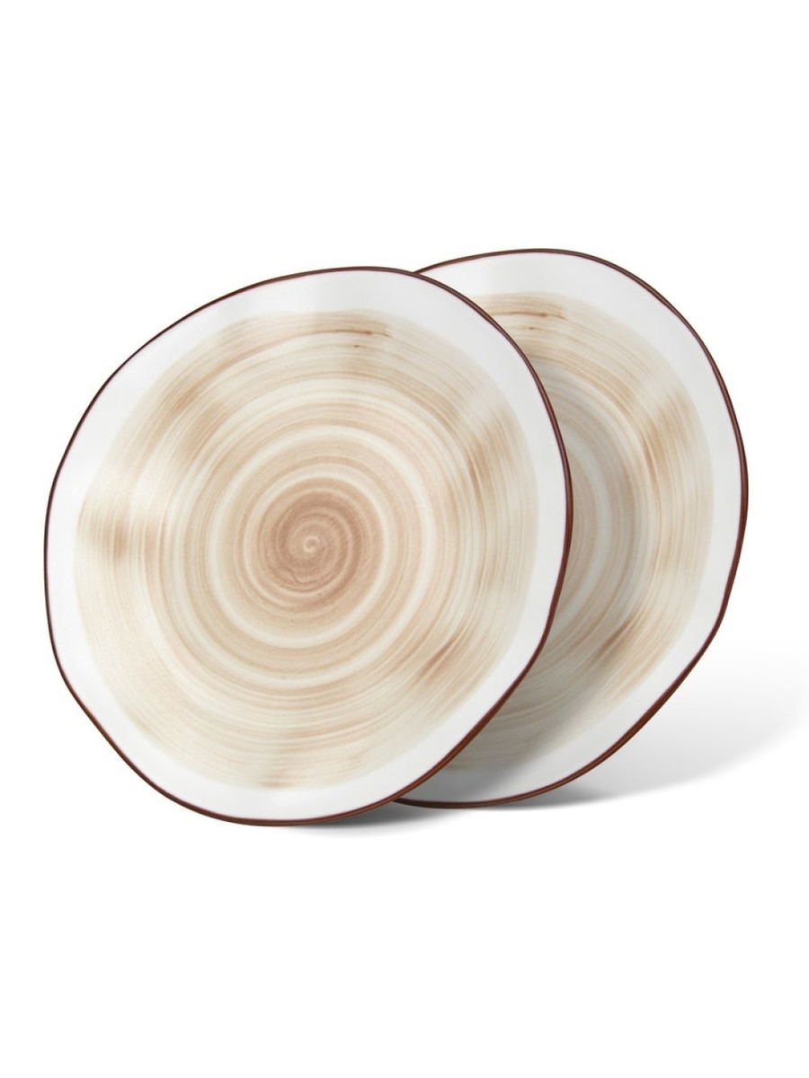 Set Of 2 Plates Glide 21 cm (Porcelain) - 10022, Brown