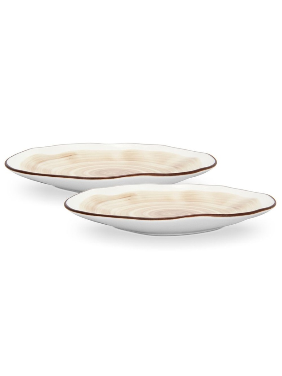Set Of 2 Plates Glide 21 cm (Porcelain) - 10022, Brown