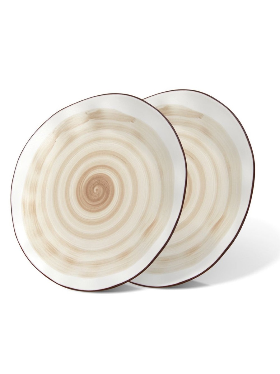 Set Of 2 Plates Glide 26 cm (Porcelain) - 10021, Brown