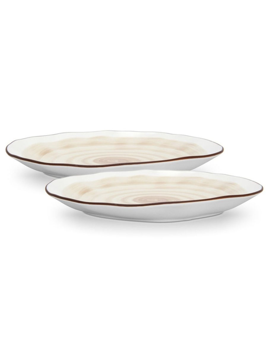 Set Of 2 Plates Glide 26 cm (Porcelain) - 10021, Brown