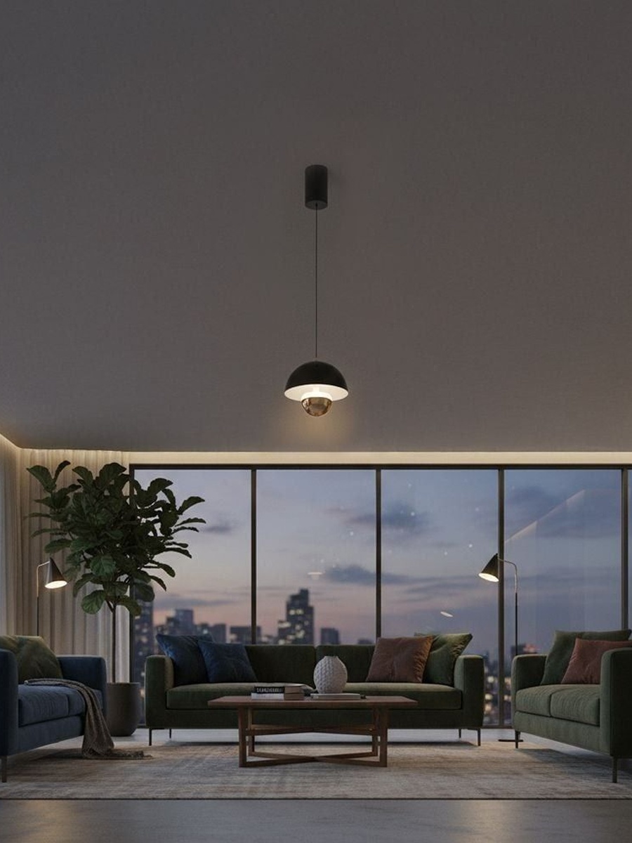 Edna Pendant Lamp - Adjustable Length 2 m - Black