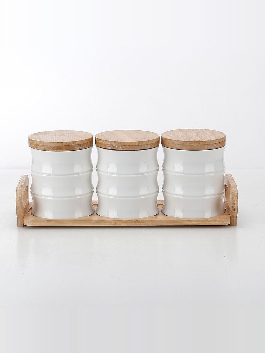 Princess 4 - Cookies Jar Set-900ml 38x13x15.3cm, White, Porcelain