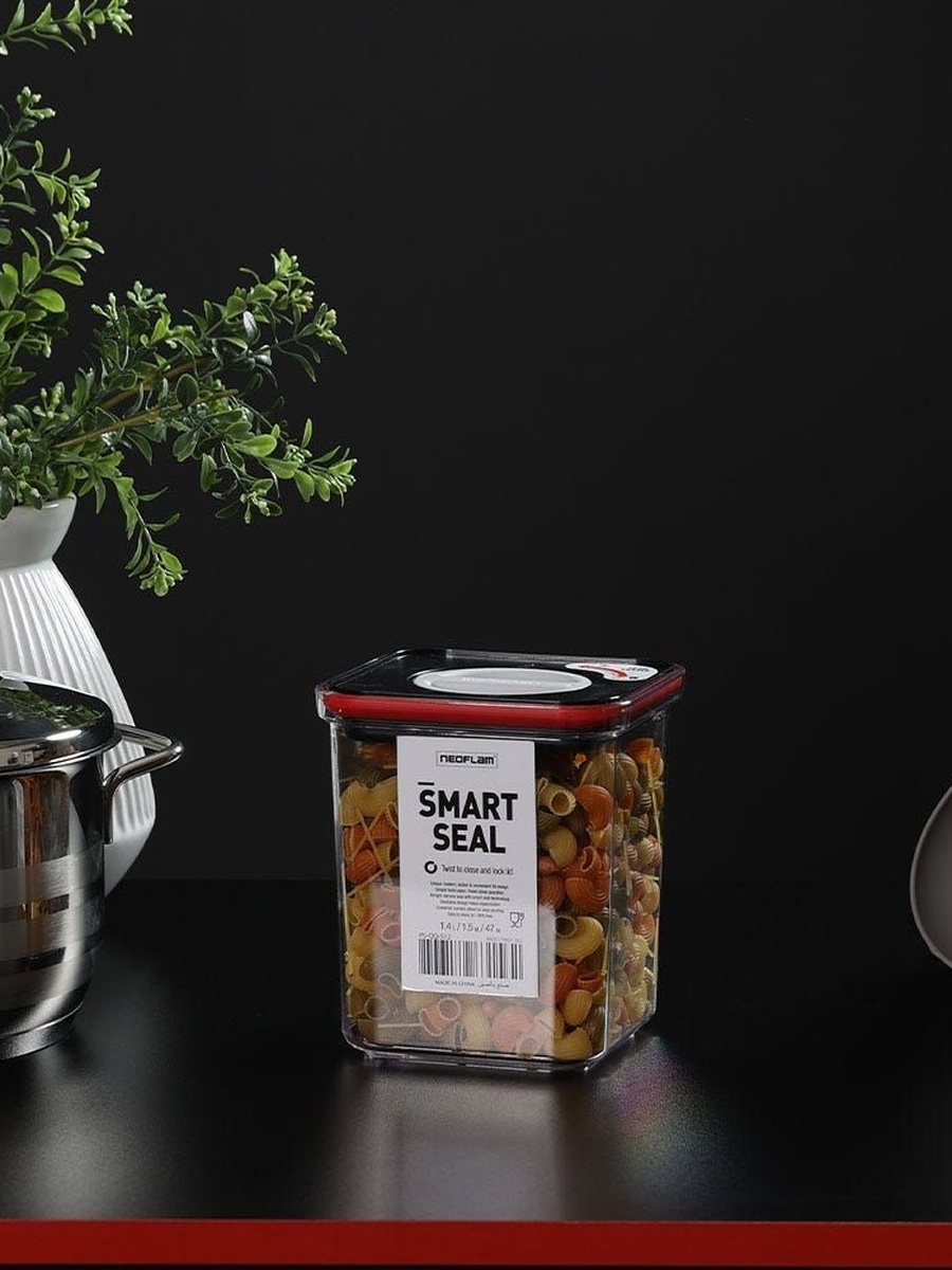 Neoflam Smart Seal Dry Storage Container, Square, 1400 ml