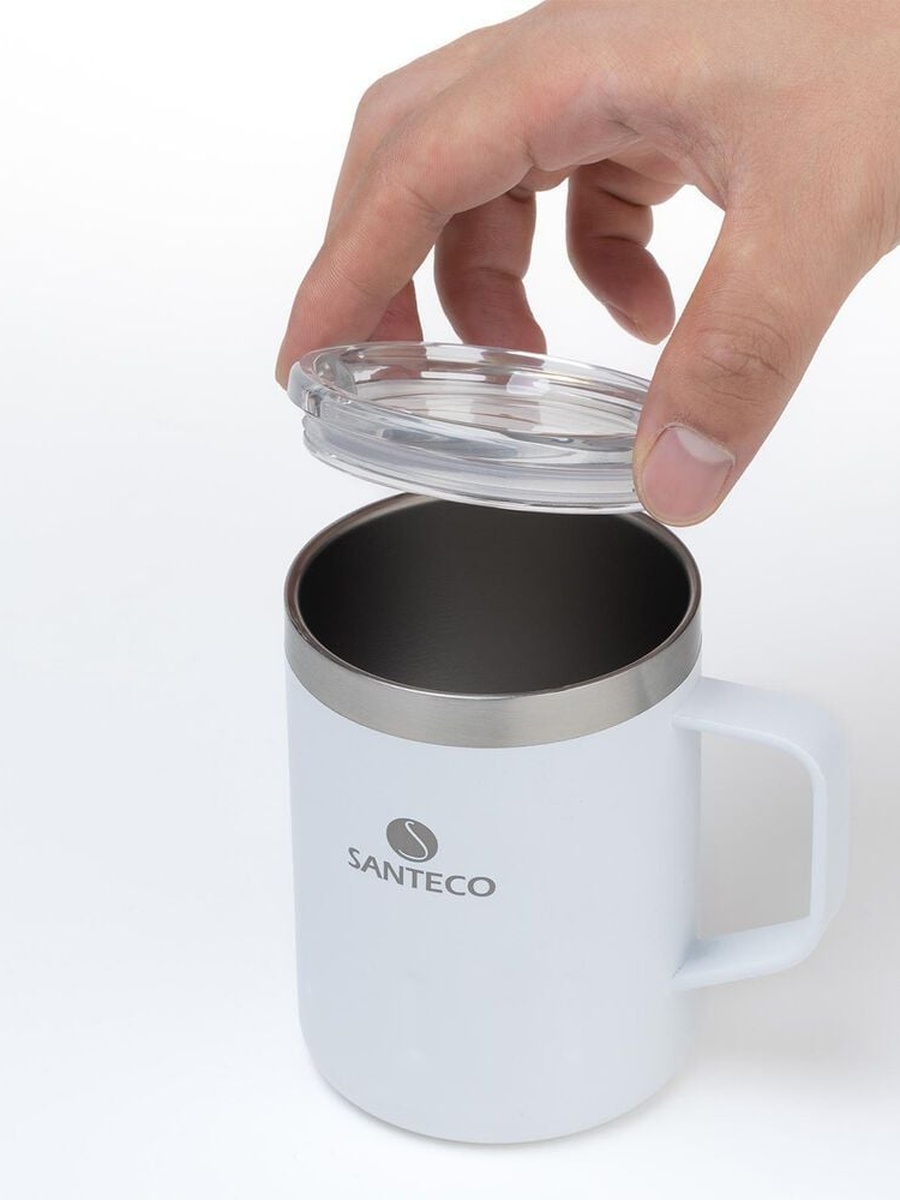 Kemi Ii Mug-350ml, Milk White, Stainless Steel