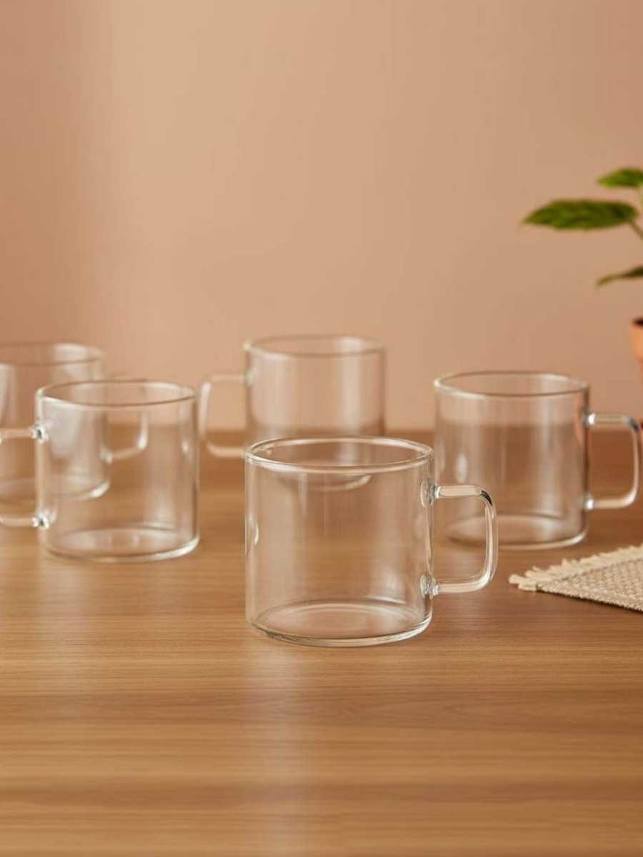 2 - Piece Double Wall Borosilicate Glass Mug Set-350ml, White