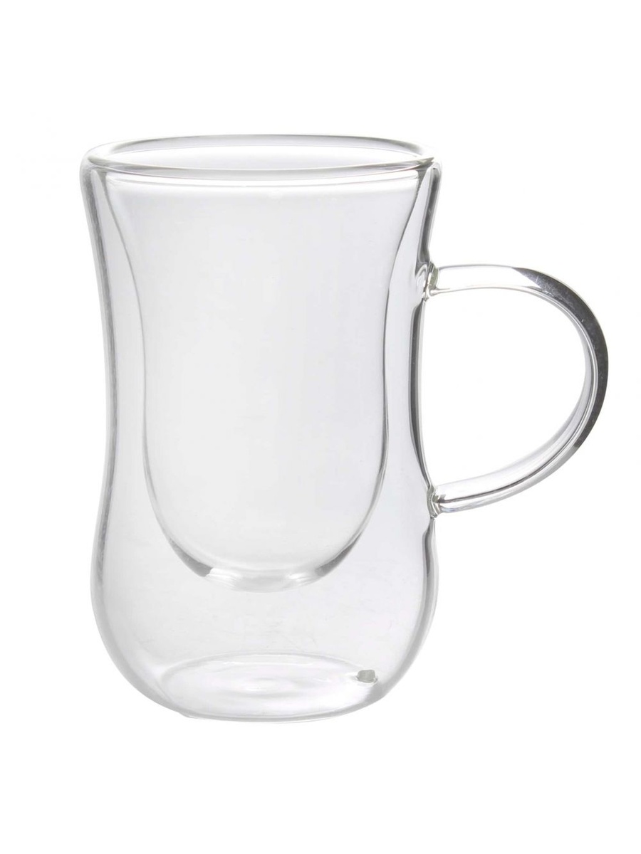 6 - Piece Double Wall Borosilicate Glass Set-100ml, White