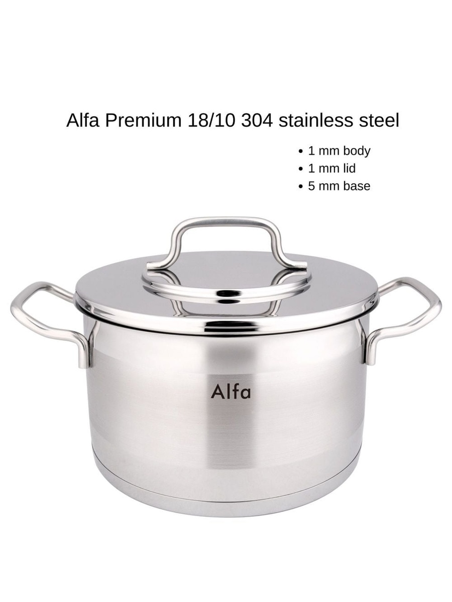 Alfa Casserole 30x17.5cm - 12L, Silver, Stainless Steel, Cookware For Daily Meal Preparation Kitchen Cooking And Serving