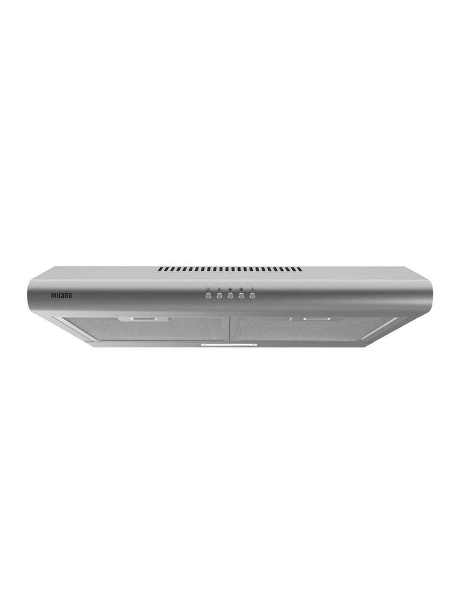 Milano Kitchen Hood, Chrome, 60Cm, Stainless Steel, Kitchen Hood For Cooking Smoke Steam And Odour Ventilation