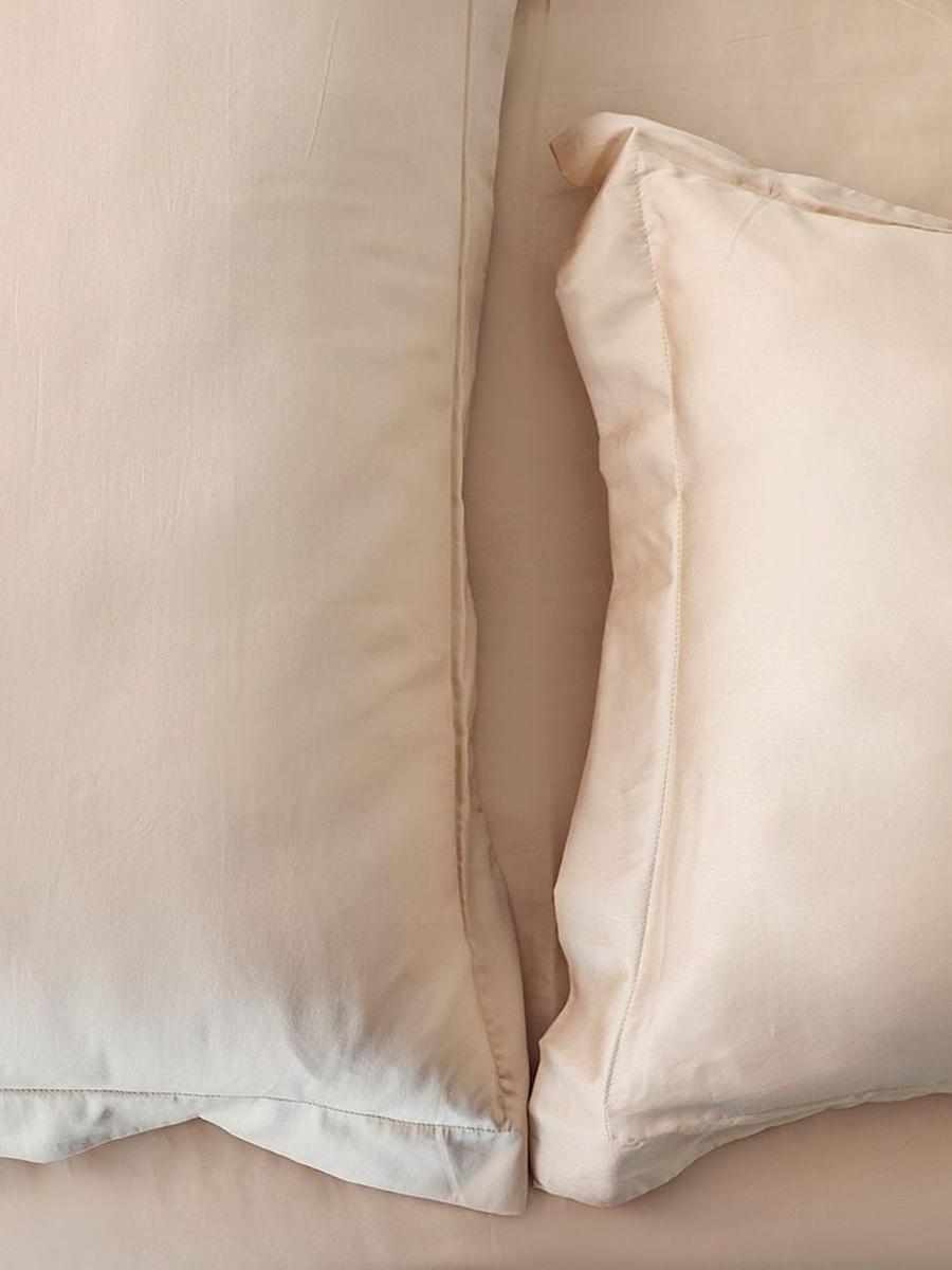 Serene 3 - Piece Cotton Super King Duvet Cover Set - Beige - 260x220cm, 50x75cm, 100% Cotton - 300 Tc
