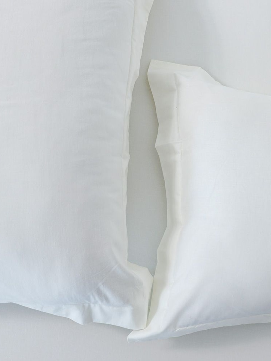 Bliss 3 - Piece Cotton Super King Duvet Cover Set - Off White - 260x220cm, 50x75cm, 100% Cotton - 144 Tc