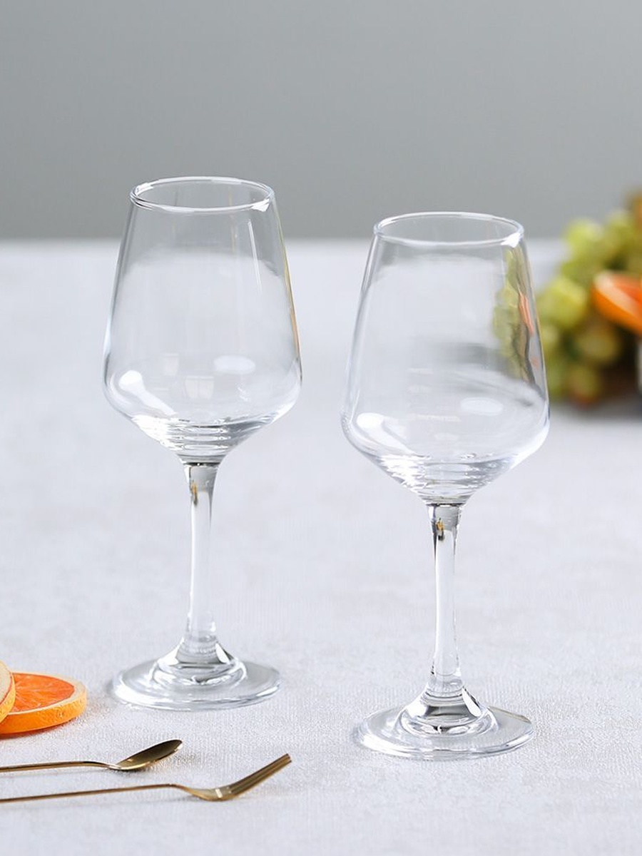 Minetta 6 - Piece Wine Glass 400ML, Clear, Glassware For Dining Table Water Juice And Guest Serving