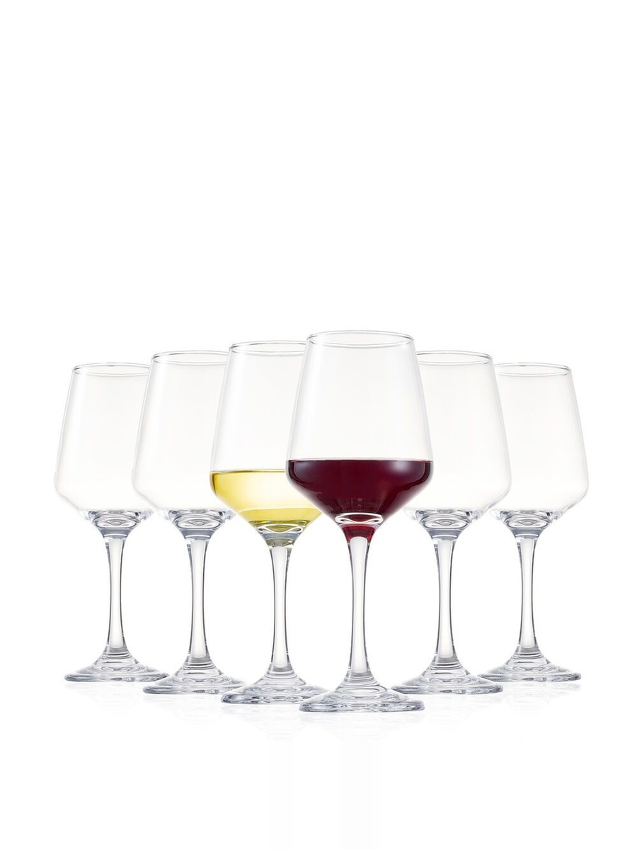 Minetta 6 - Piece Wine Glass 400ML, Clear, Glassware For Dining Table Water Juice And Guest Serving