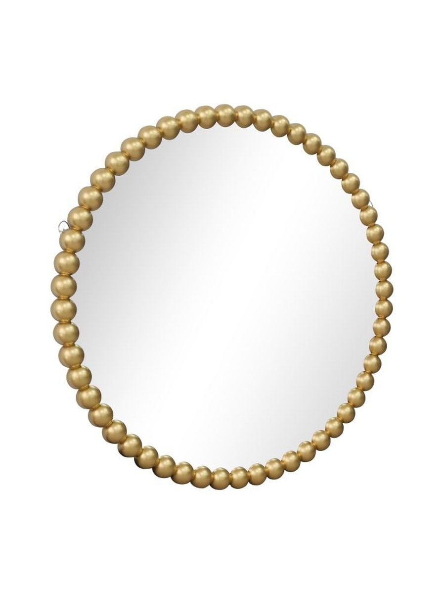 Zenora Bead Round Mirror 80x80x3cm Gold